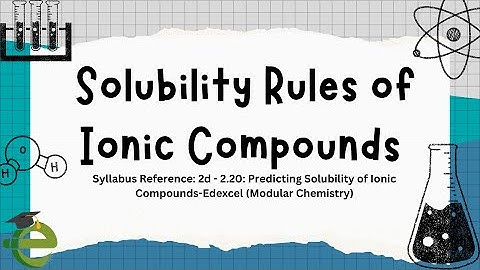 2d - 2.20: Predicting Solubility of Ionic Compounds: Edexcel(Modular)Chemistry