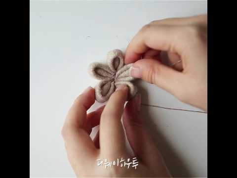 [디웨이] 모직원단 브로치만들기(꽃만들기/꽃브로치/브로치만들기/리본공예/DIY)