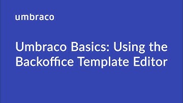 Umbraco Basics: Using the Backoffice Template Editor