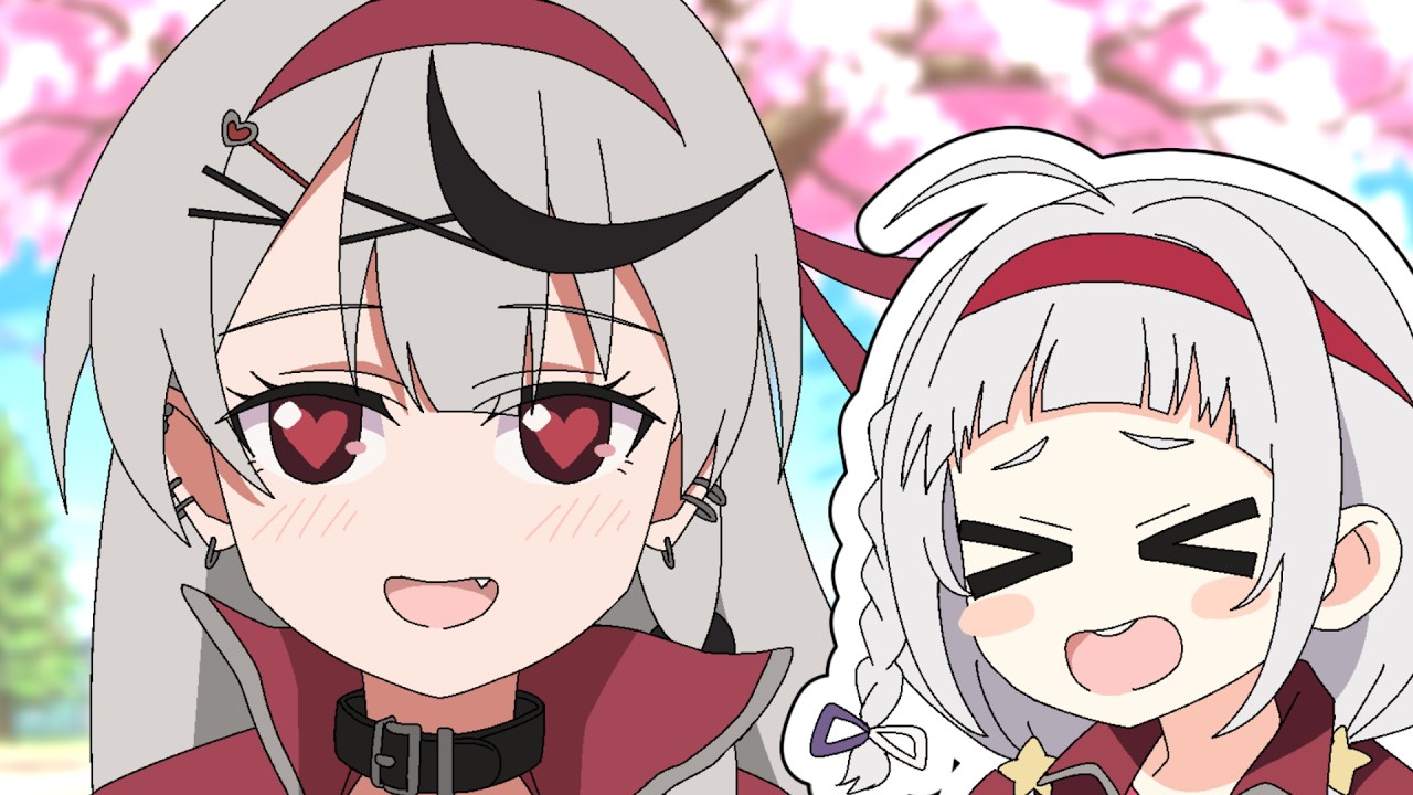 【手描き】シオン先輩の馬になって大興奮の沙花叉【ホロライブ/沙花叉クロヱ/紫咲シオン/塩シャチ】