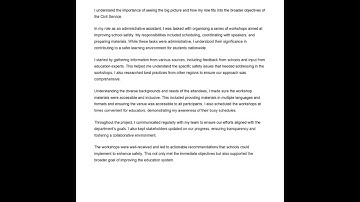 AA/AO 250 Word Statement Example | Seeing the Big Picture | Civil Service Behaviours