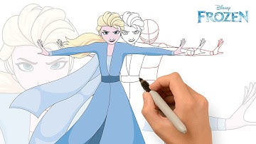 How to Draw Elsa Step by Step | Queen Elsa Drawing Frozen 2| Easy Kids Drawing | Warrior Elsa