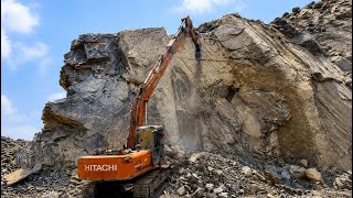 HILL DESTRUCTION: How to Break a Hill with an Excavator Machine! #excavators #stonemachinery #jcb
