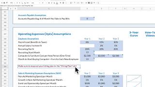 Employee Hiring Plan Assumptions with Rocket Pro Forma