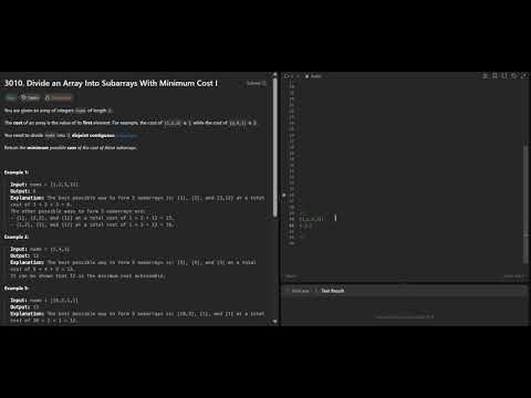 Divide an Array Into Subarrays With Minimum Cost I || 1 feb 2026 POTD Leetcode 3010 Easy
