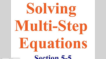 Pre-Algebra - Lesson 5-5 Day 1: Solving Multi-Step Equations