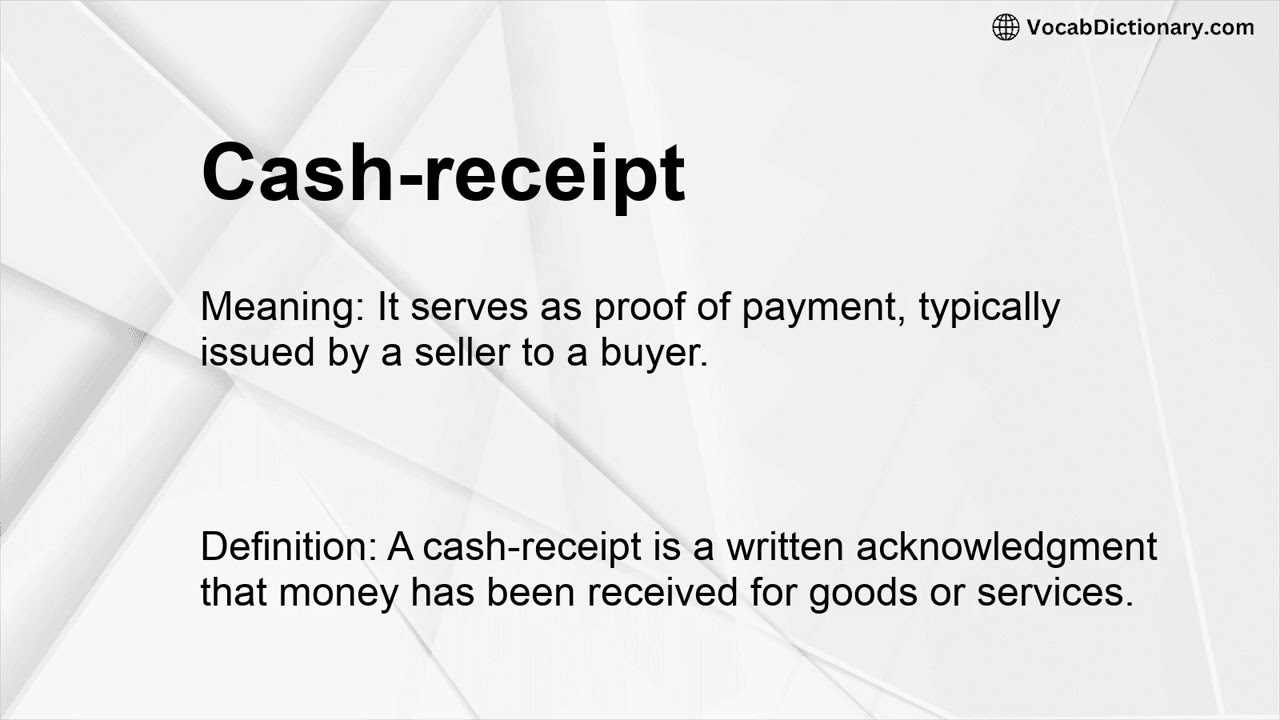 Cash-receipt Meaning