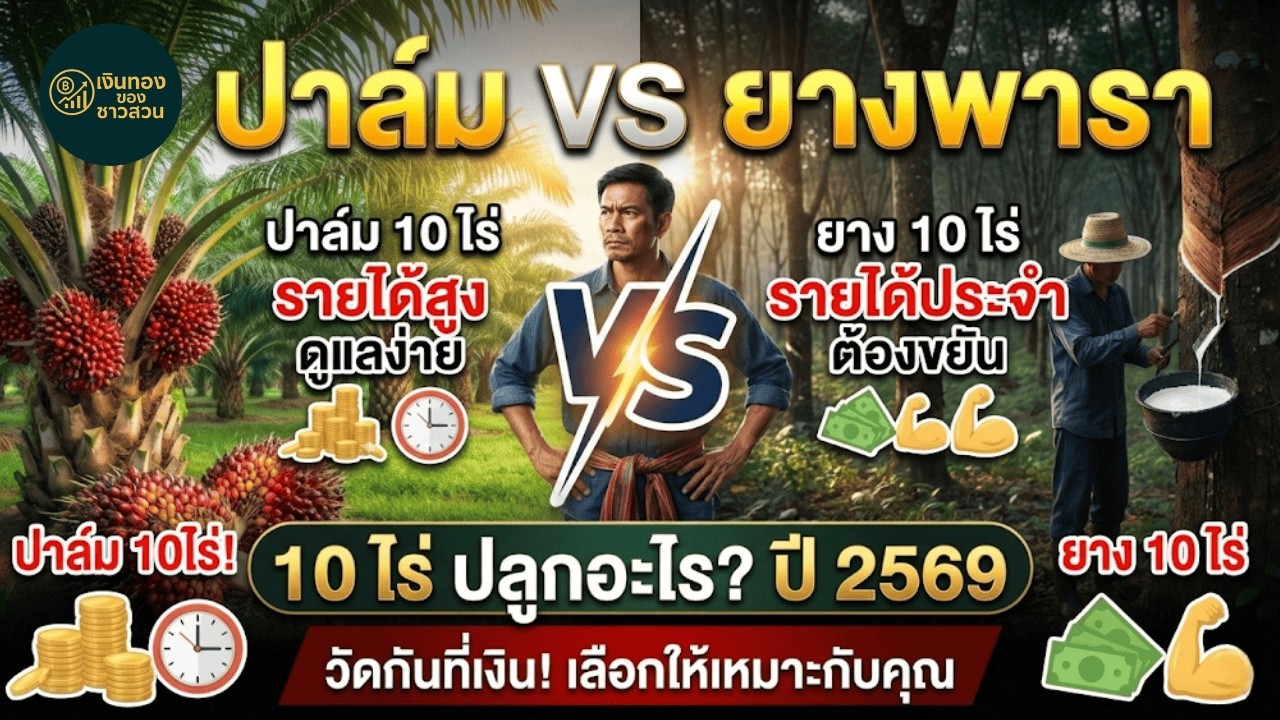 มีที่ 10 ไร่ ปลูกอะไรดี? ยางพารา VS ปาล์มน้ำมัน : วัดกันที่ 