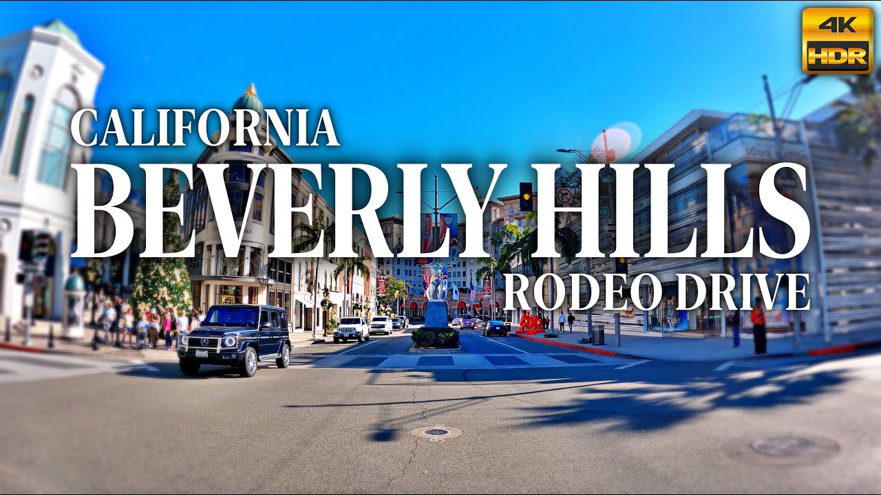 Rodeo Drive in Beverly Hills | 4K HDR Footage | Drive to Rodeo Drive ...