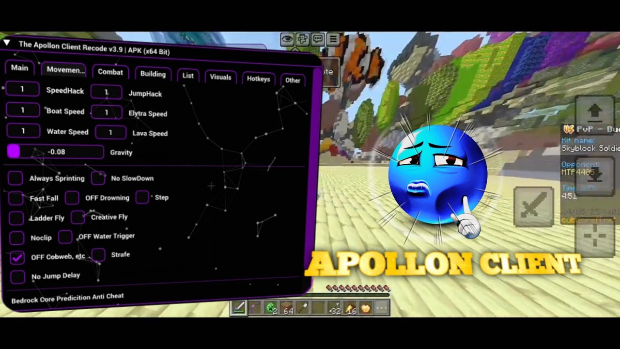 Best Hack Client For MCPE 1.21.80 Version | Apollon Client For MCPE 1.21.80 |
