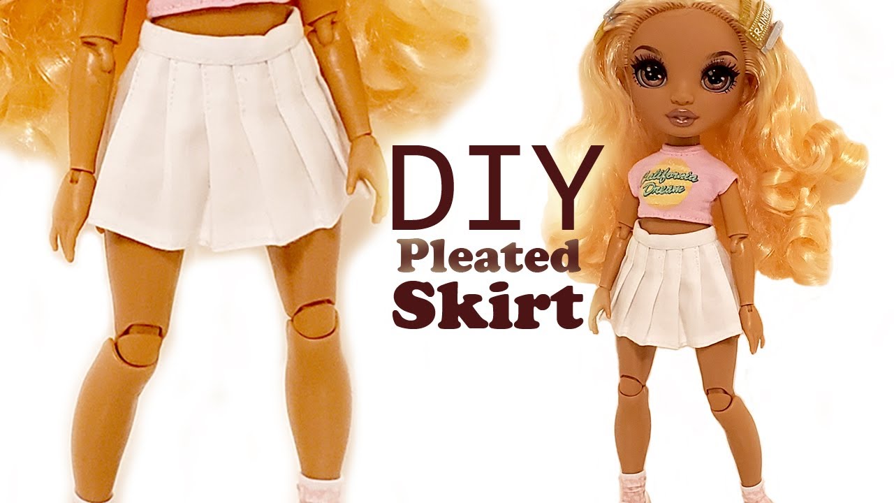 DIY A Doll Pleated Skirt For Rainbow High Dolls! Free Guide To Make Pleats!
