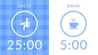 25/5 Pomodoro Timer with White Noise 🎧 2-Hour Study with Me for Deep Focus & ADHD ✨