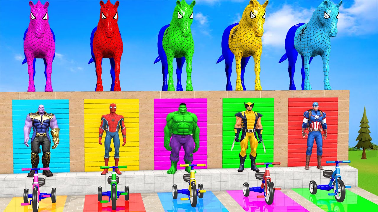 Long Slide Game with Cow Elephant Gorilla Hippopotamus Tiger 3d Animal Game Funny 3d Animals