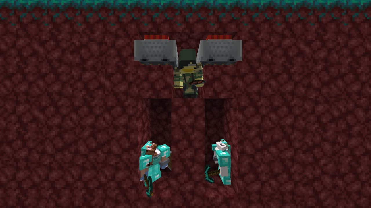 (nether) Minecraft Speedrunner VS 2 Hunters REMATCH (minecraft manhunt)