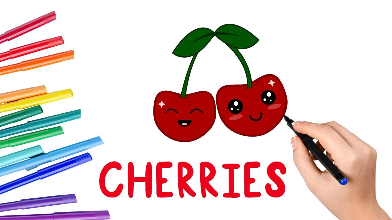 How to Draw Cute Cherries How to Draw Videos for Kids Step by Step
