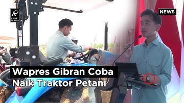 Wapres Gibran Mencoba Traktor Petani saat Hadiri Tanam Jagung Serentak di Tigaraksa Kab. Tangerang
