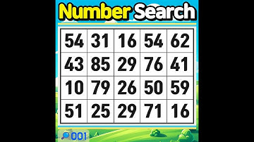 Number Search. Boost your concentration.【 Number Search | Memory | Concentration】 #001