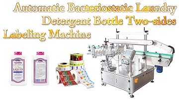 Automatic Bacteriostatic Laundry Detergent Bottle Two sides Labeling Machine