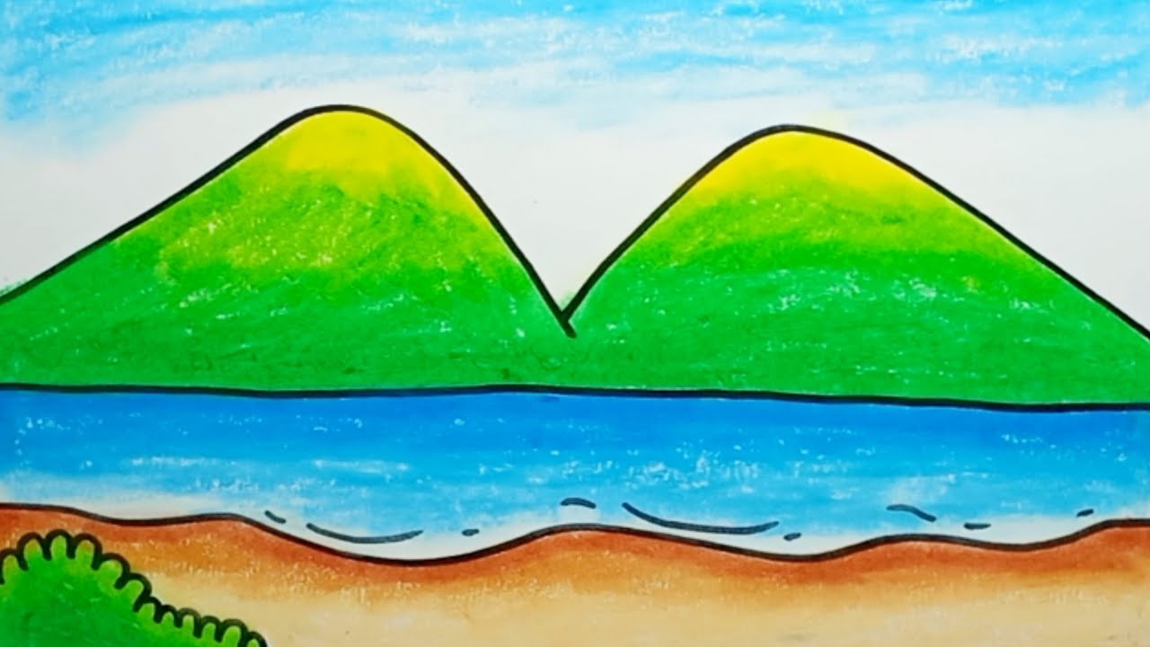 How To Draw Very Easy Scenery For Kids |Drawing Simple Scenery - YouTube