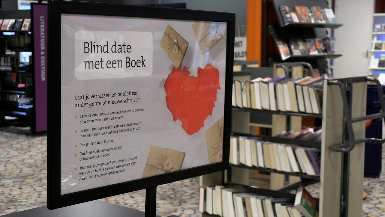 Op blinde date met een boek in de bibliotheek - YouTube