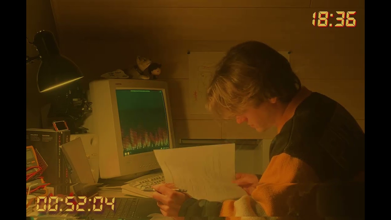 study with me 1hour! bonfire sounds