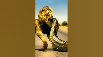 AI Animal Fighting，Lions and pythons #lion #ihavethisthingwithplants #tiger