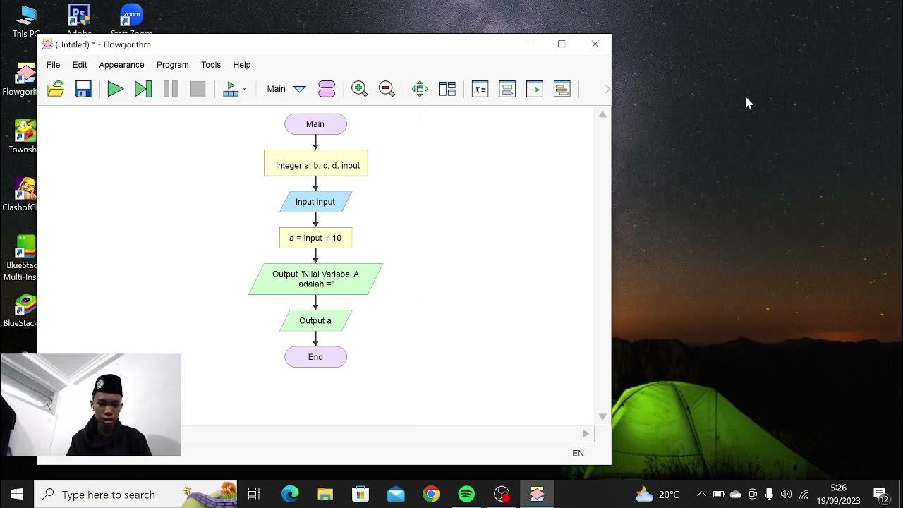 Contoh Penggunaan Algoritma Dengan Menggunakan Flowgorithm - YouTube