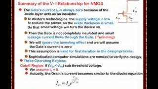 Analog CMOS VLSI Lecture One -10: NMOS V-I summary screenshot 2