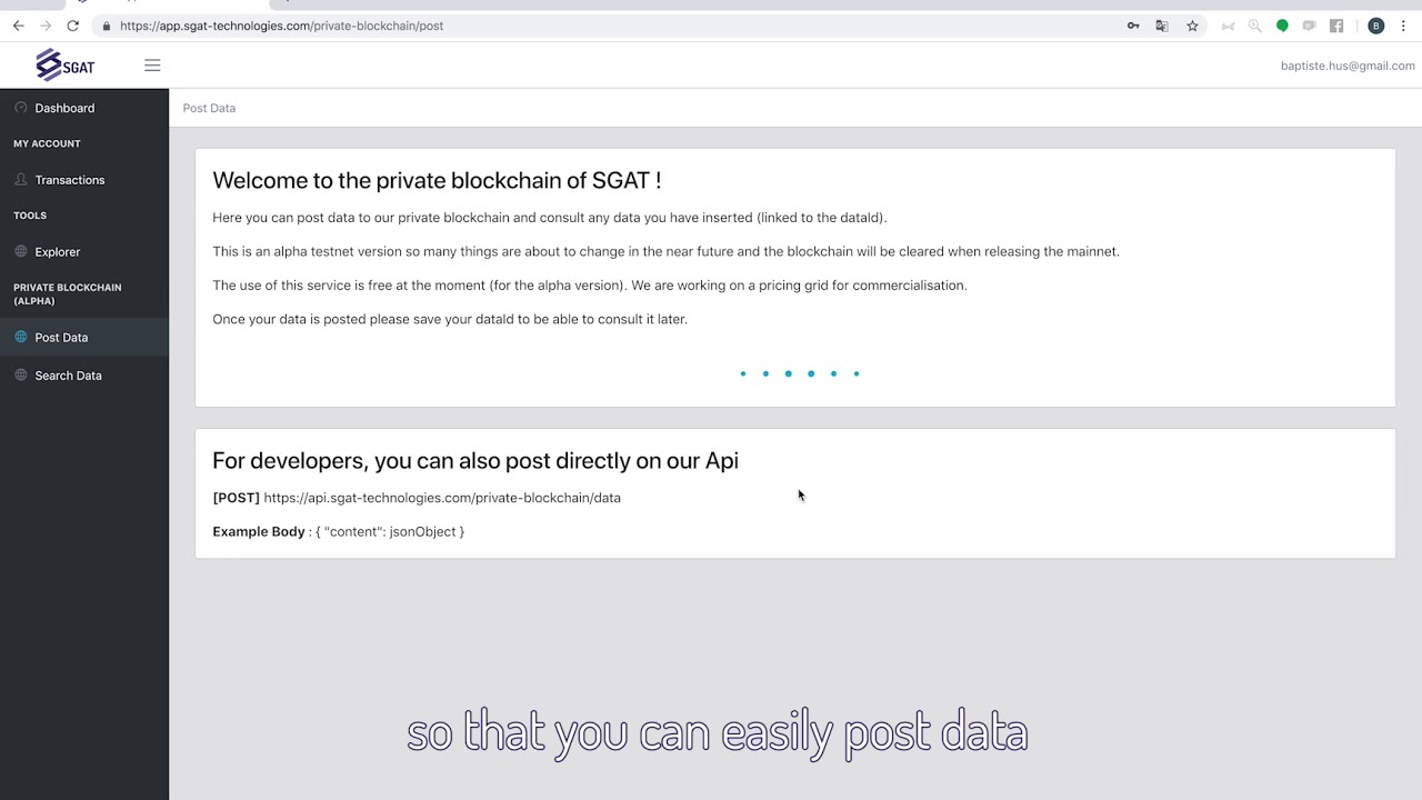 How to use our Blockchain Alpha : Tutorial