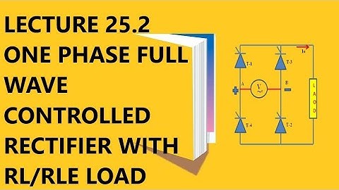 Lecture 25.2 | One Phase Full Wave Controlled Rectifier with RL or RLE Load | Parameter calculation|