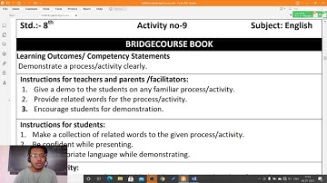 Bridge Course 8th English 9 - Activity