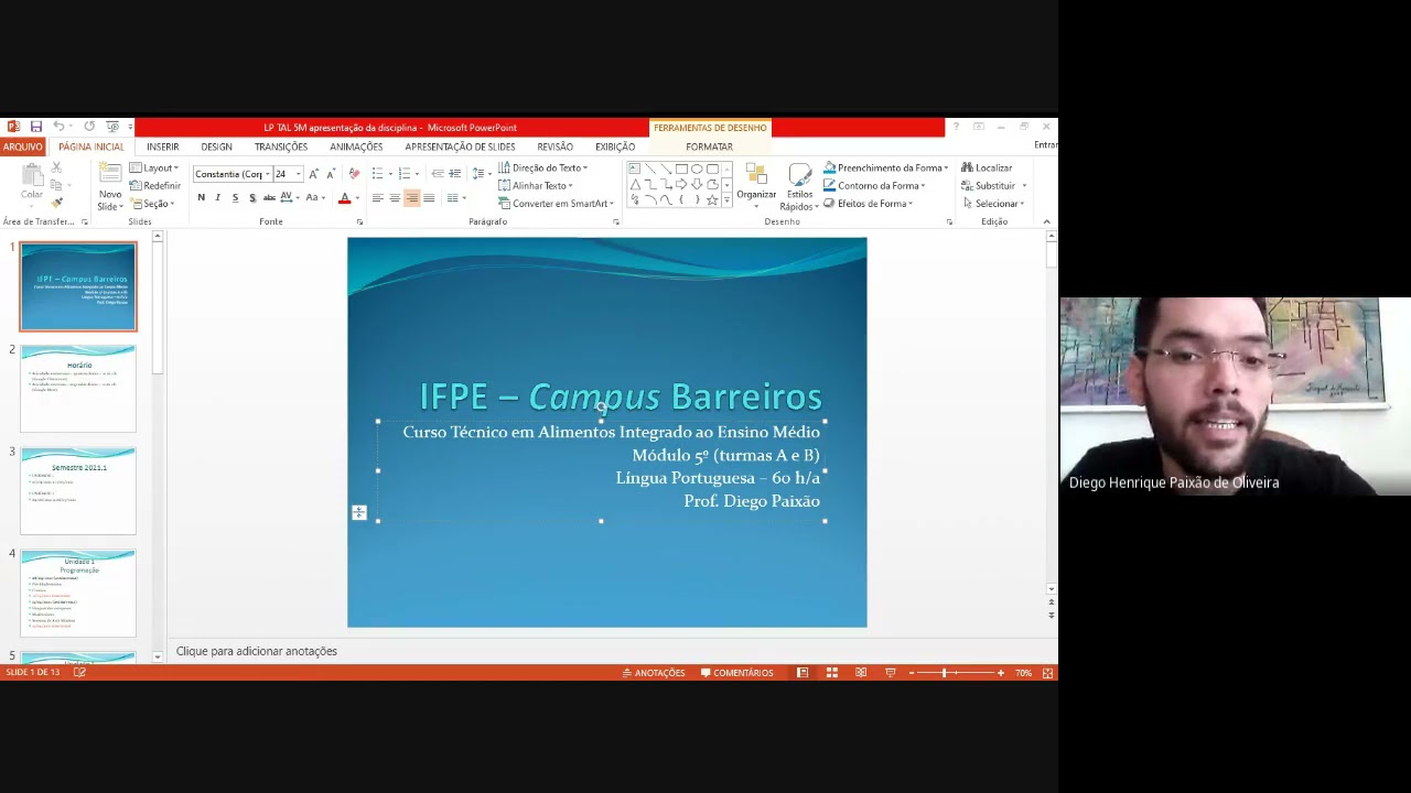 apresentação LÍNGUA PORTUGUESA TAL 5M 2021.1