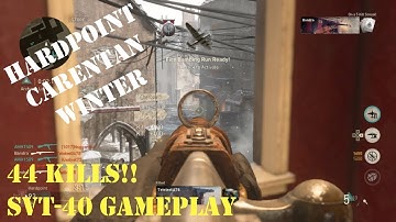 SVT-40 gameplay 44 kills !! Hardpoint Carentan Winter COD WW2