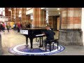 10 year old kid plays piano instrumental version "Let it go" Frozen NS Amsterdam Central Station