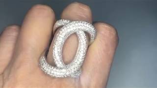 Diamond Crossover Ring 18K White Gold | TheNetJeweler