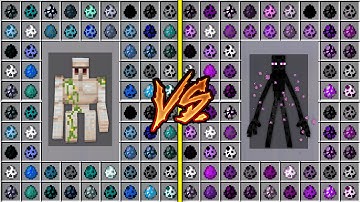 WHAT IF YOU SPAWN ALL MUTANT ENDERMAN EGGS vs GOLEM EGGS BATTLE Minecraft Different Army Battle