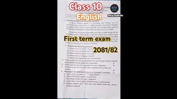Class 10 English Exam Paper Model Question 2081|| #aditya #exam paper #english #education #questions