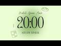 20 Min Matcha Green Focus Timer 🍵 | Dark Overlay | No Break