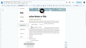 Text Formatting and Setting Up Text Styles in Google Docs