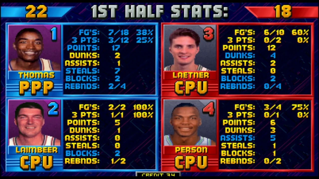 NBA Jam: Detroit Pistons Vs Minnesota Timberwolves (MAME) Pistons Season Game 2