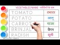 Vegetables name in english & hindi | सब्जियों के नाम | Vegetable for kids | abc kiddie rhymes
