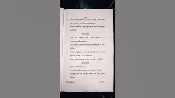 Vbspu bed-3rd sem question paper-1[Creative Inclusive Education]#bedquestionpaper #vbspu #shortsfeed