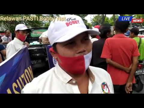 Bagikan Makan Siang dan Masker Relawan PASTI Bobby Nasution Menyambut HUT RI ke 75