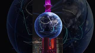 MAGIC AR lightshow at Shanghais landmark Oriental Pearl TV Tower enlightening city skyline