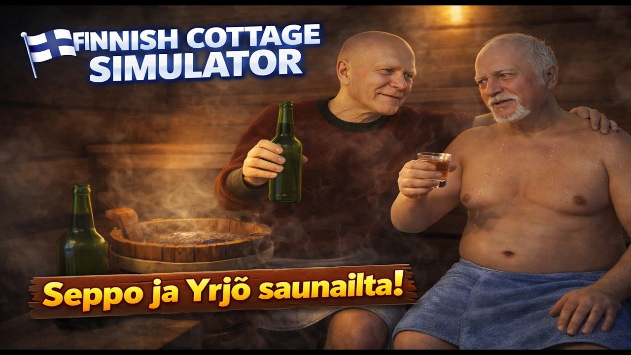 SEPPO JA YRJÖ SAUNASSA! // Finnish Cottage Simulator