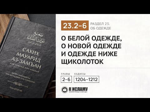 Главы 23.2—23.6. О белой одежде, о новой одежде и одежде ниже щиколоток. Хадисы 1204–1212