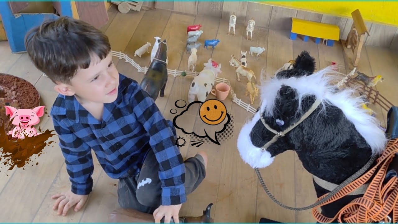 Fazendinha do Gael | CHEGOU NOVO CAVALO NA FAZENDINHA DE BRINQUEDO | CAVALO BRINQUEDO 