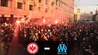 Francfort / OM • Les ULTRAS marseillais mettent le FEU 🔥 à Francfort ! • HD