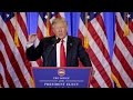 Image of President-elect Donald Trump holds first post-election news conference to call out Fake News HD video