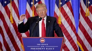 President-elect Donald Trump holds first post-election news conference to call out Fake News HD video Image of President-elect Donald Trump holds first post-election news conference to call out Fake News HD video